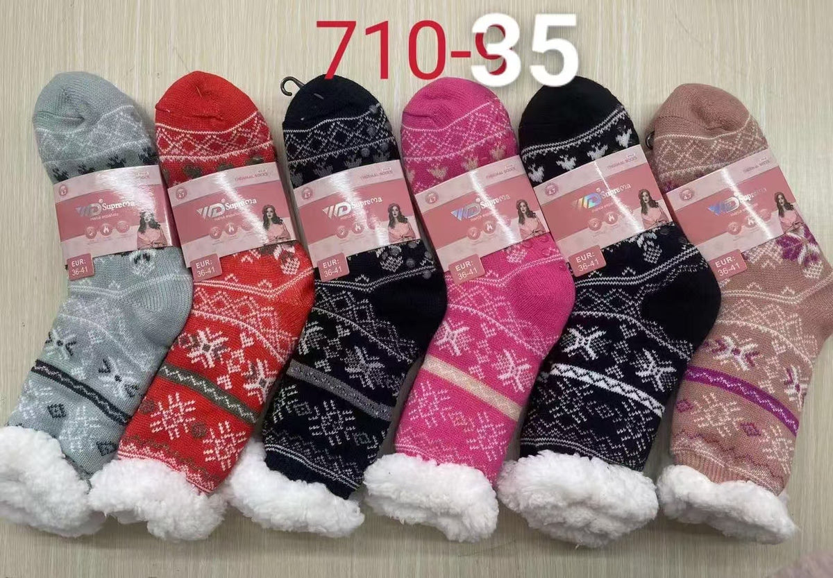 FEMME Chaussettes fourrées Hiver T36-41 (x12)#35