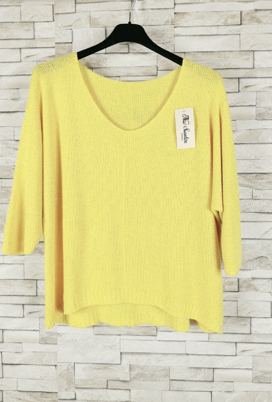 pull fine avec lurex manches trois quarts (x9)