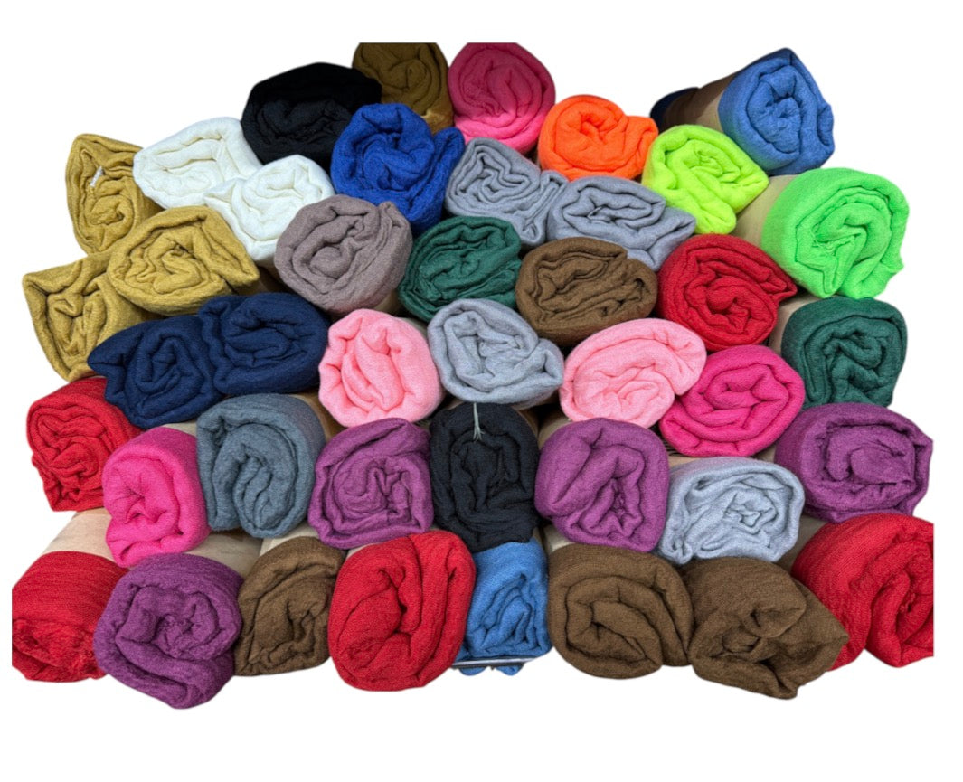 Foulard en coton couleur uni (x12)