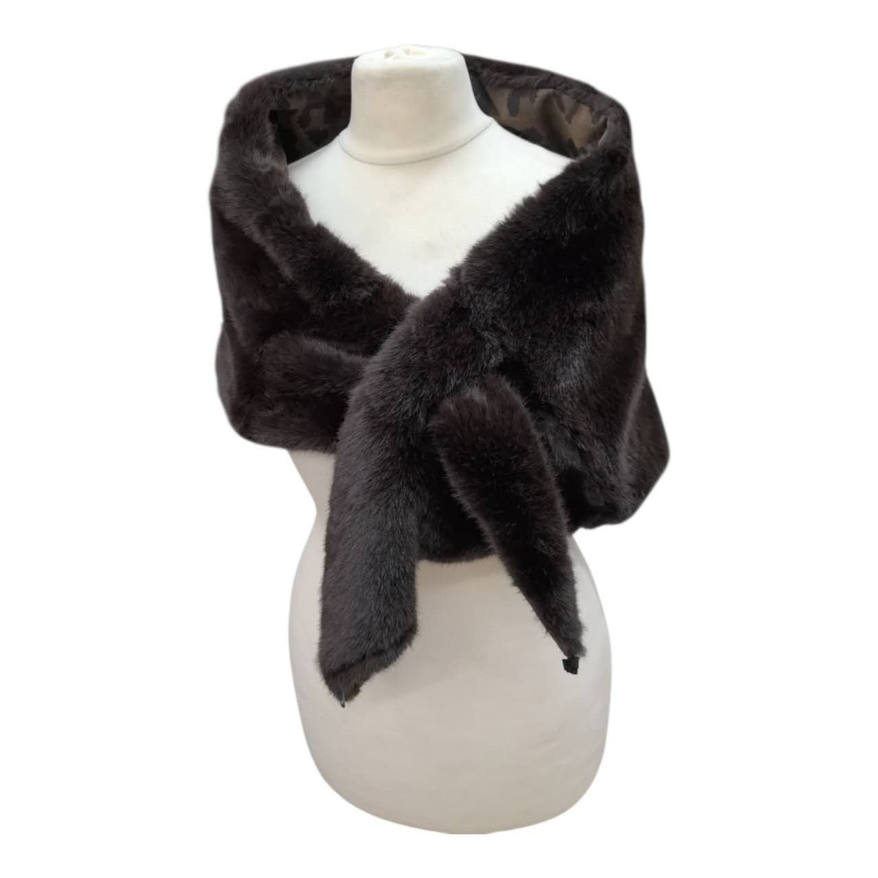Foulard triangulaire fourrure synthétique double‑face léopard (x6)