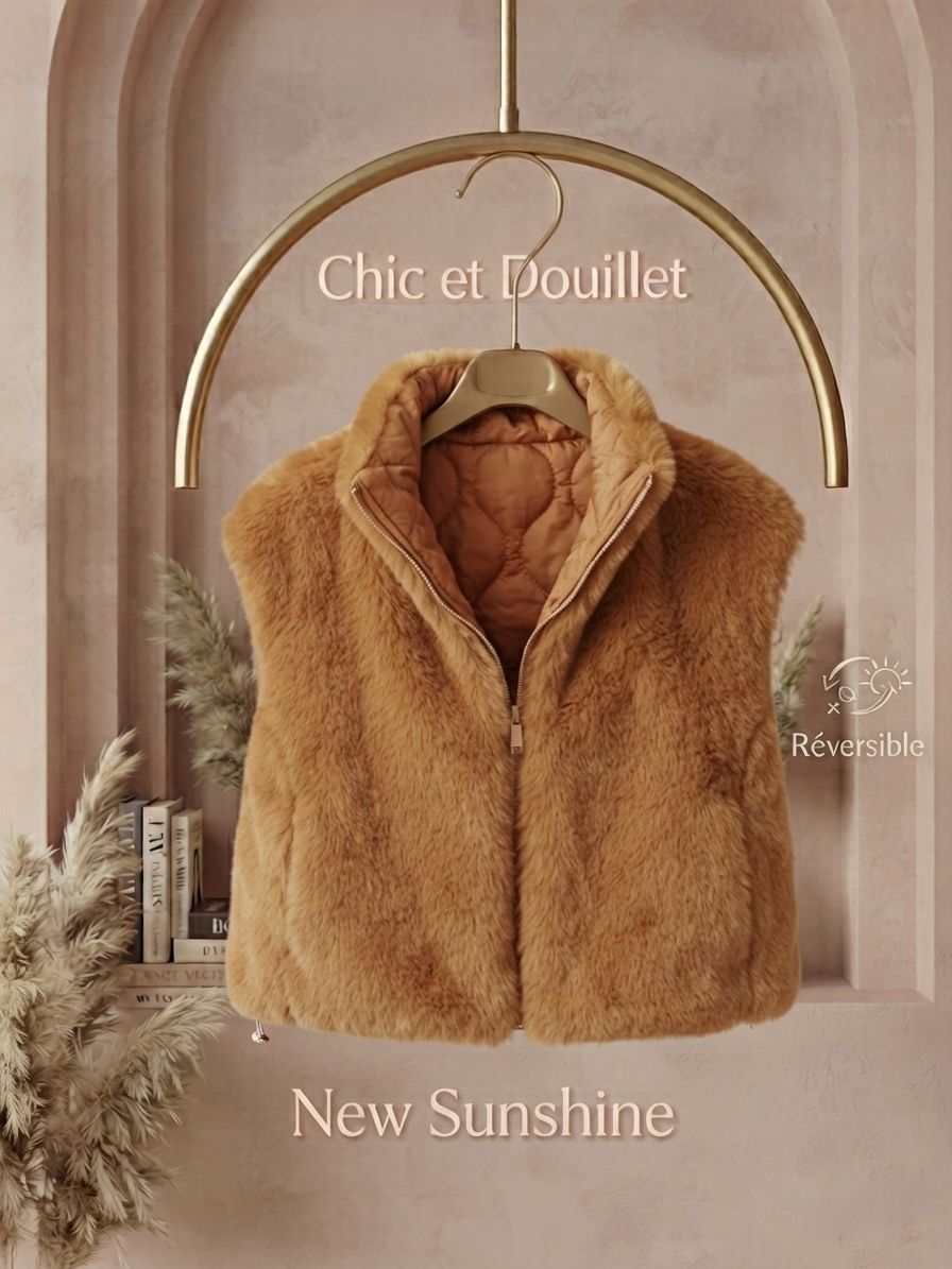Gilet réversible en fausse fourrure (x4)