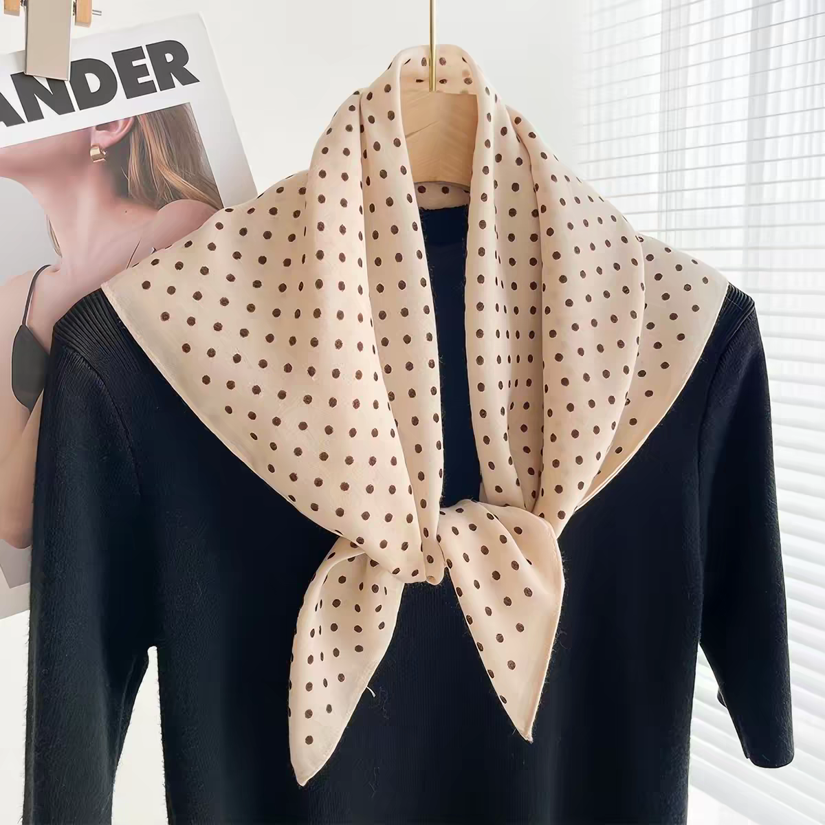 Foulard carré à motifs Motif petits pois (x12)#49