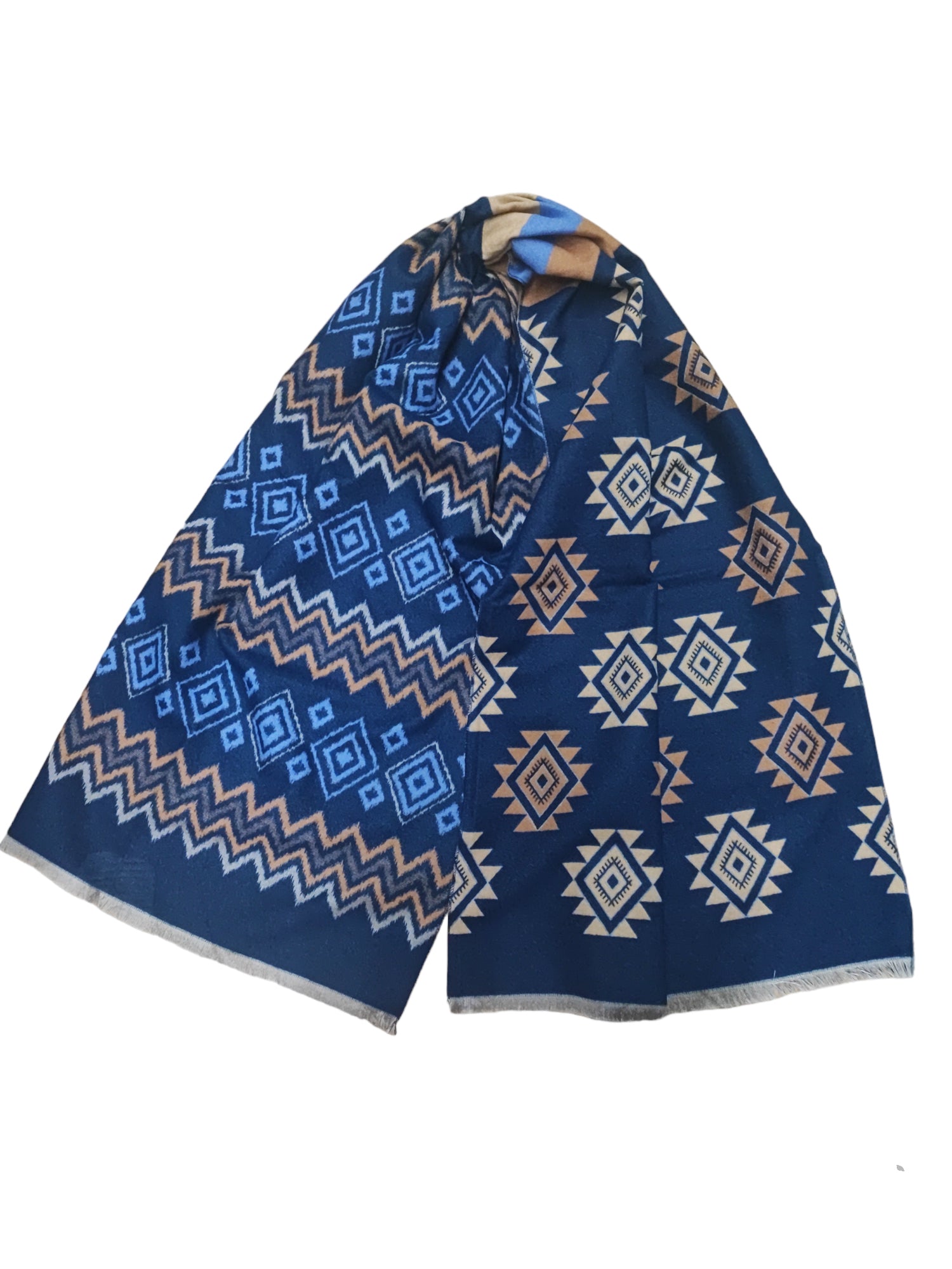 Grand châle ethnique à motifs géométriques (x12)