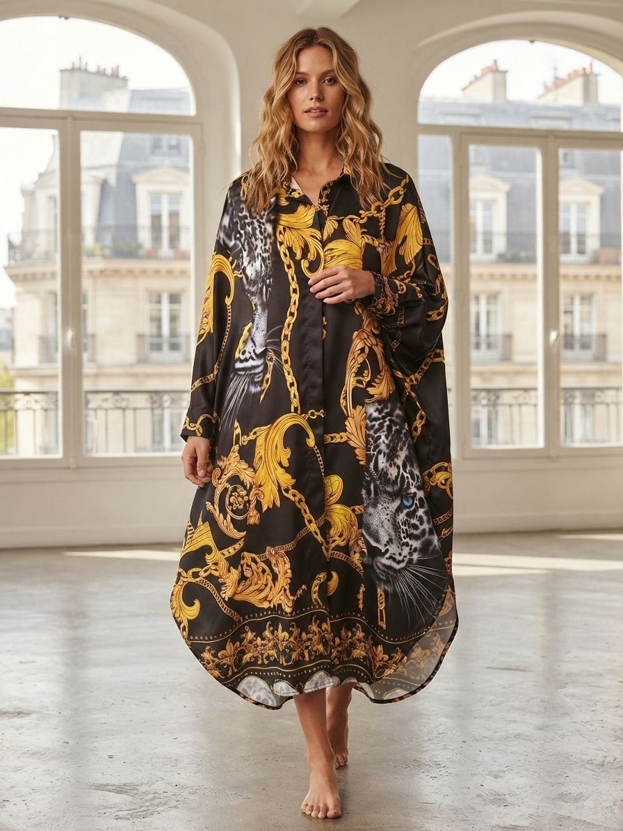 Robe Chemise Longue En Satin (x6)