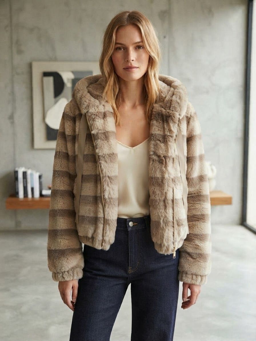 Manteau Fausse Fourrure Courte(x2)