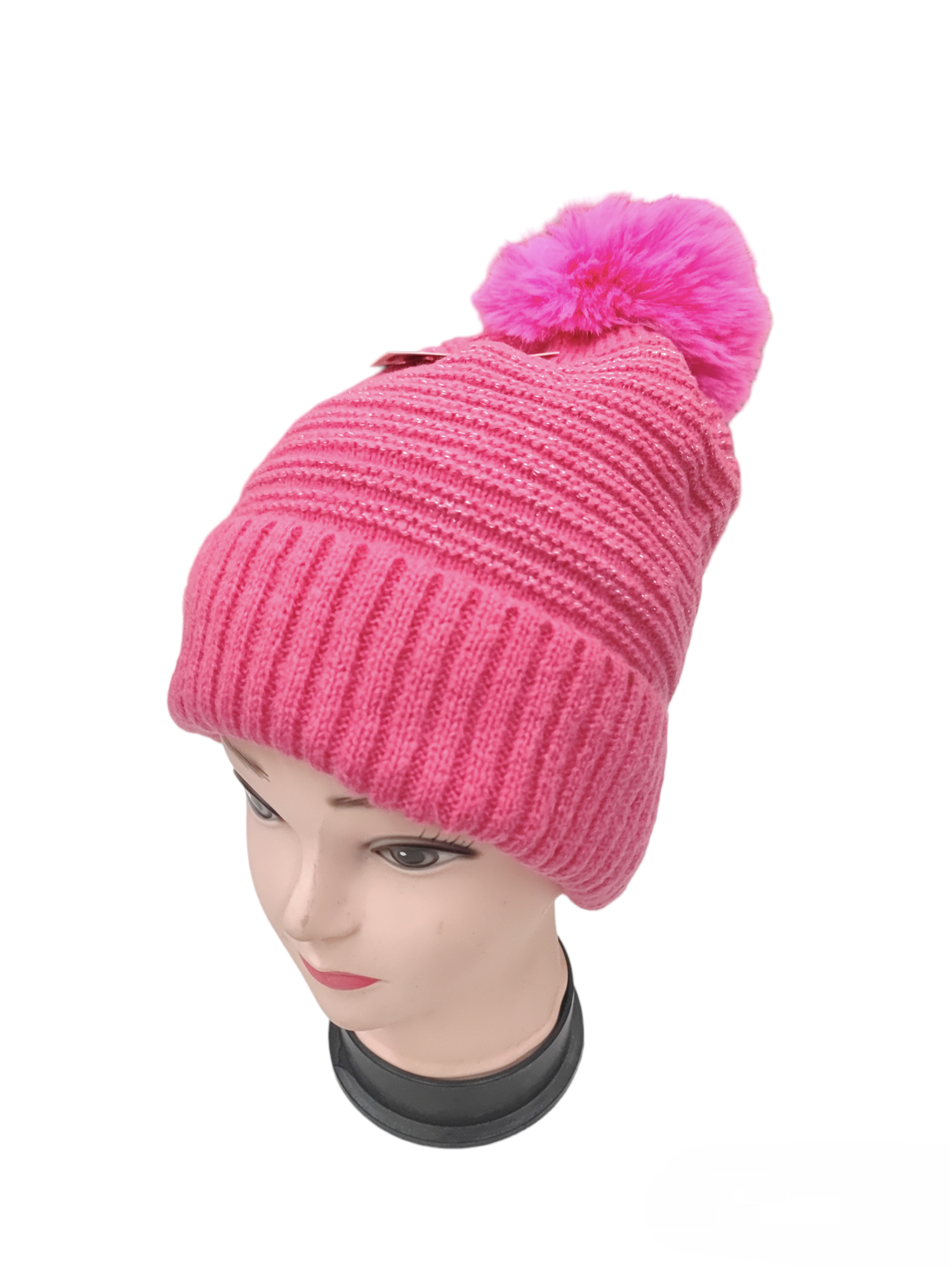 Bonnet Femme fourré pompon   (x12) #1