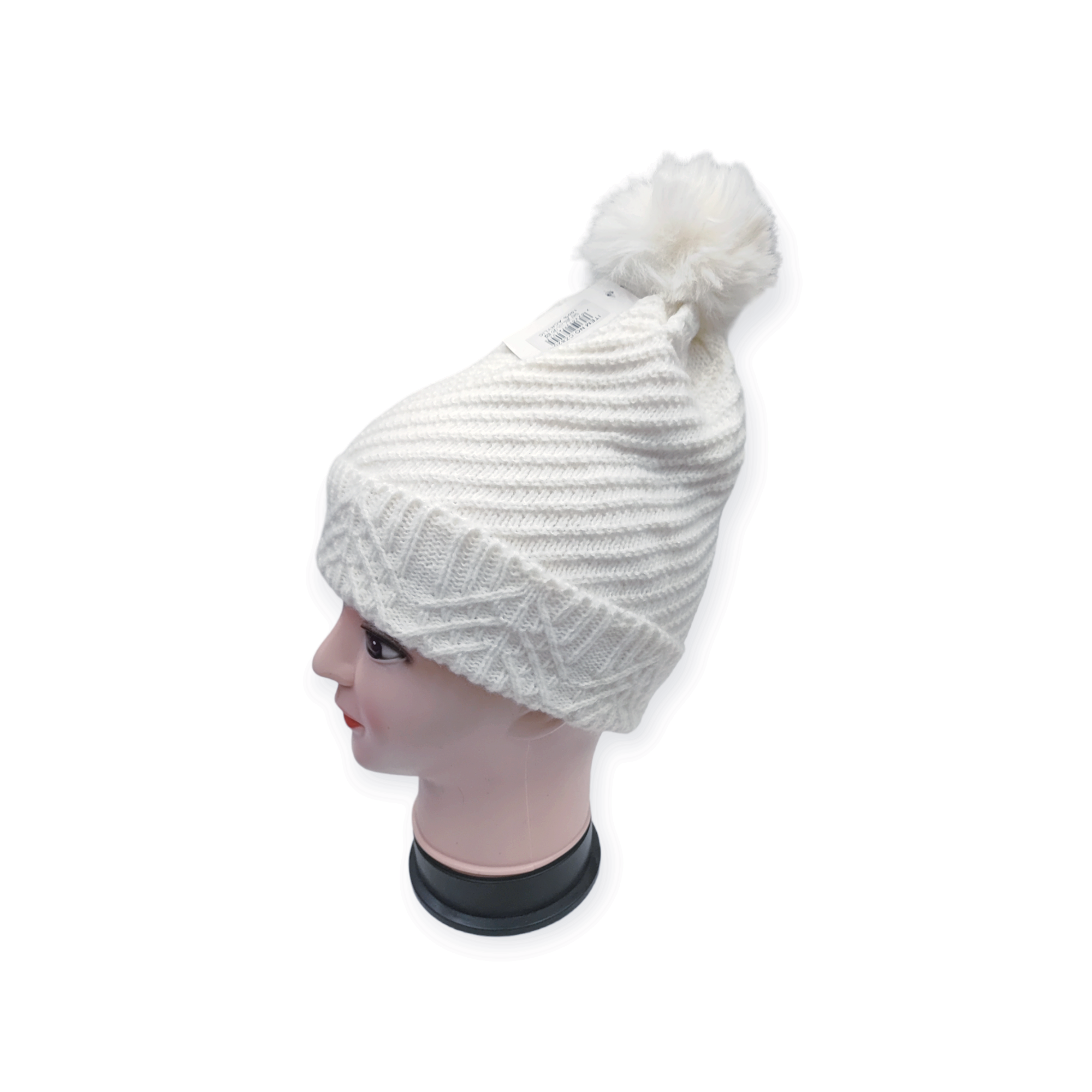 Bonnet Femme fourré pompon (x12) #-4