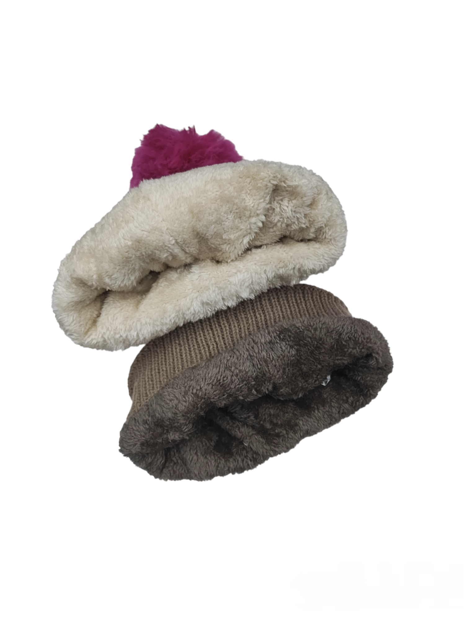 Bonnet Femme fourré pompon (x12) #-4
