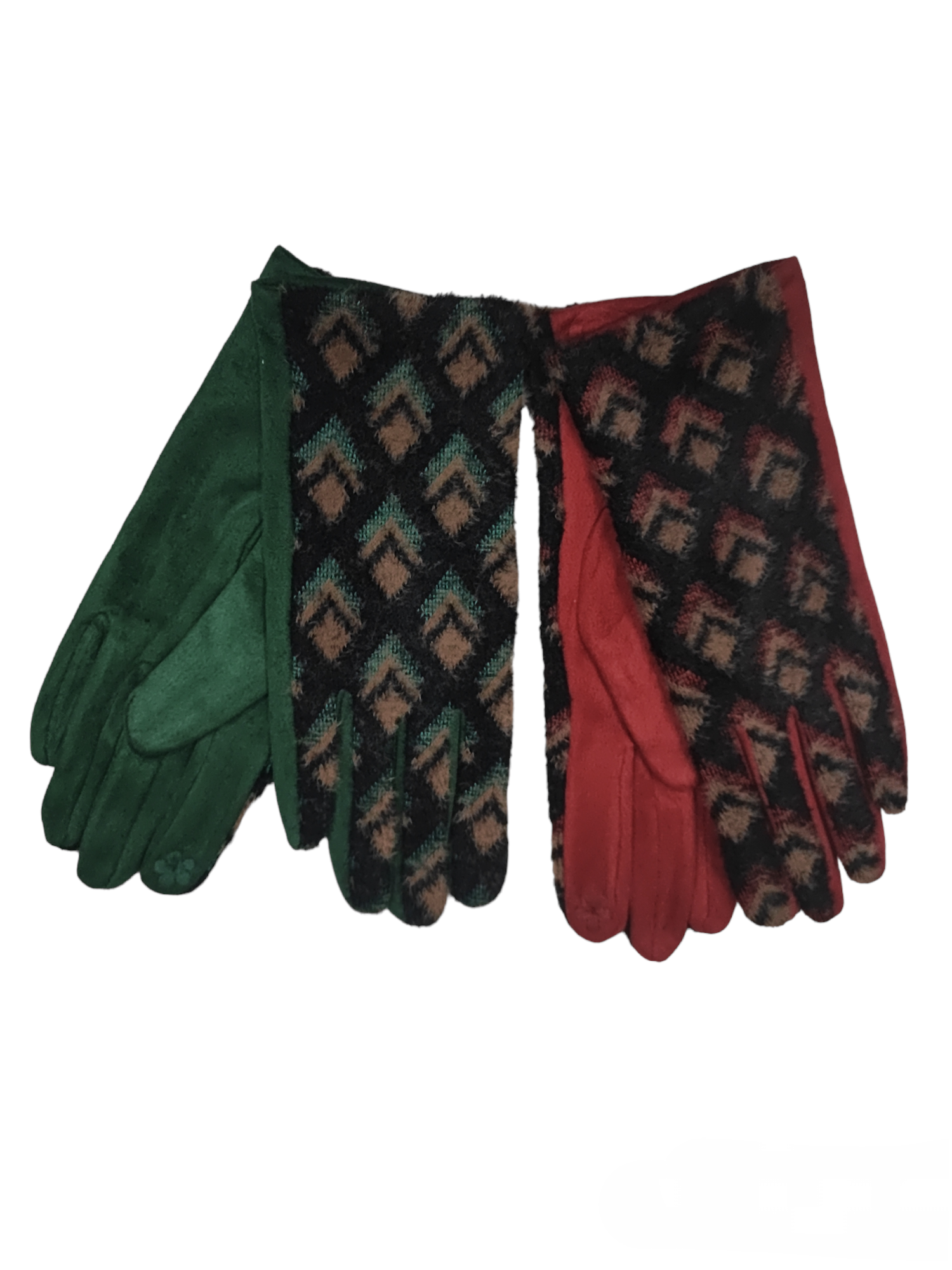 Gants tactiles motifs et couleurs mélange(x12)