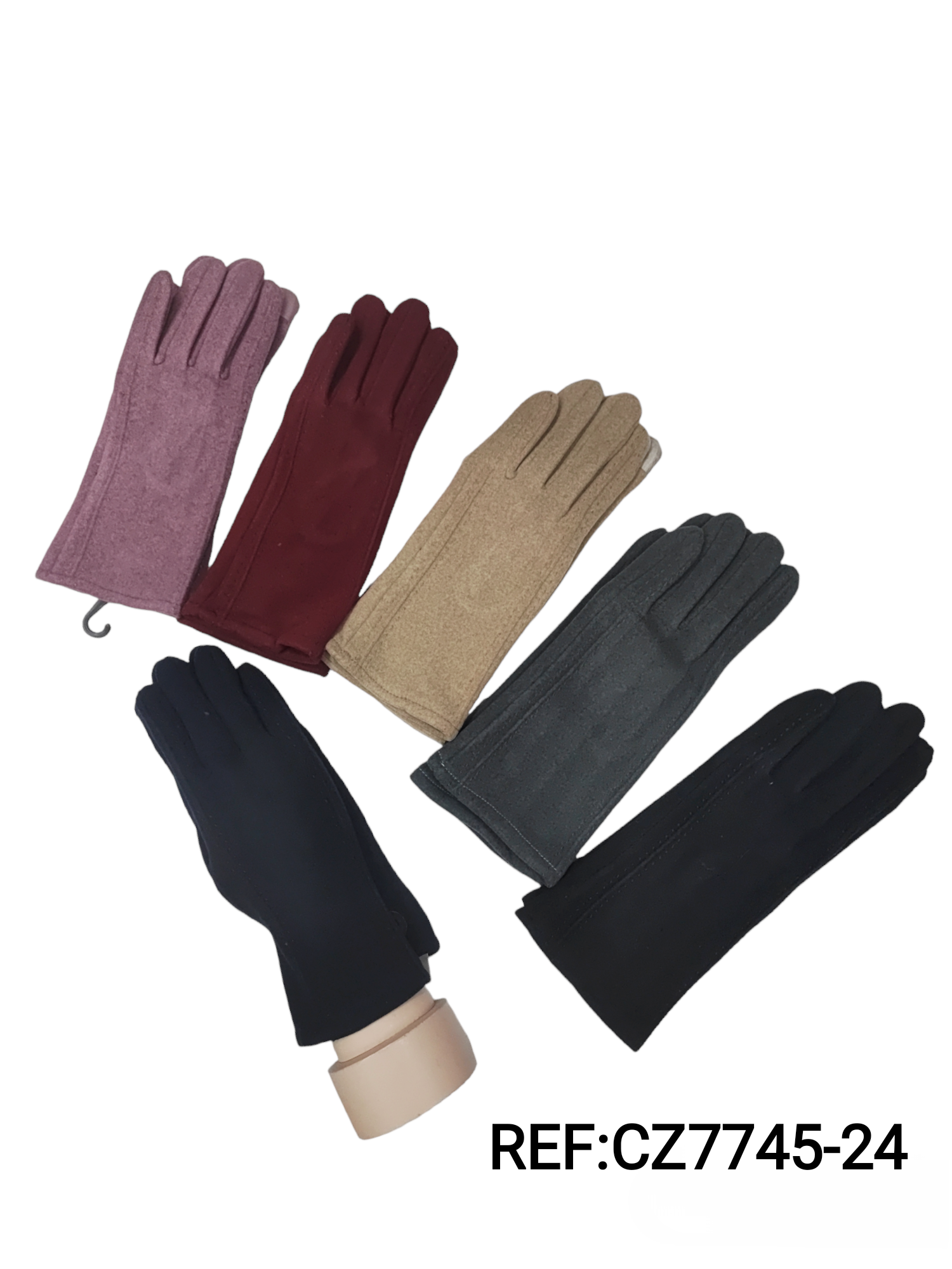 Gants tactiles effet tweed femme (x12)#24