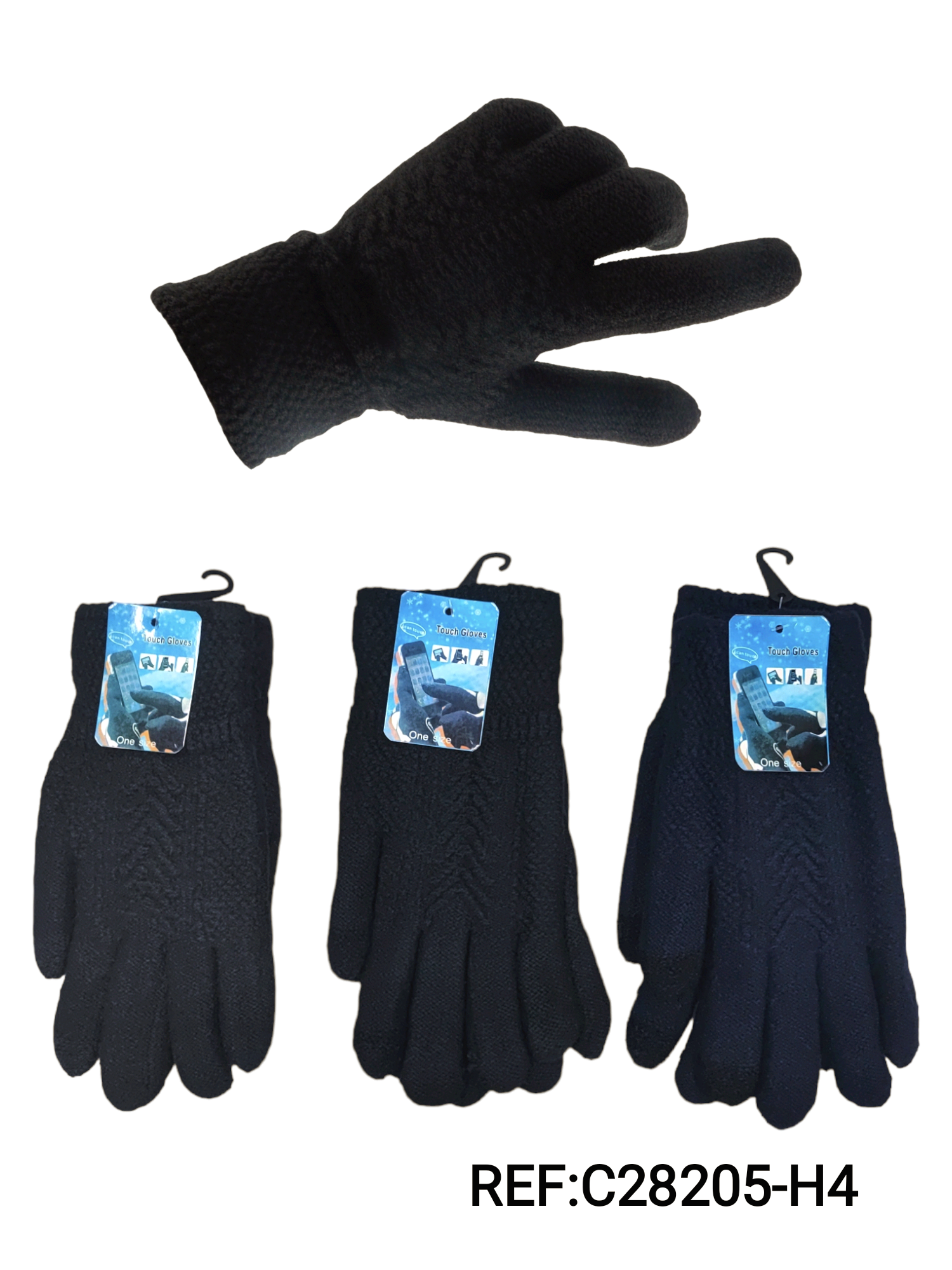 Gants homme tricotés tactiles (x12) H4