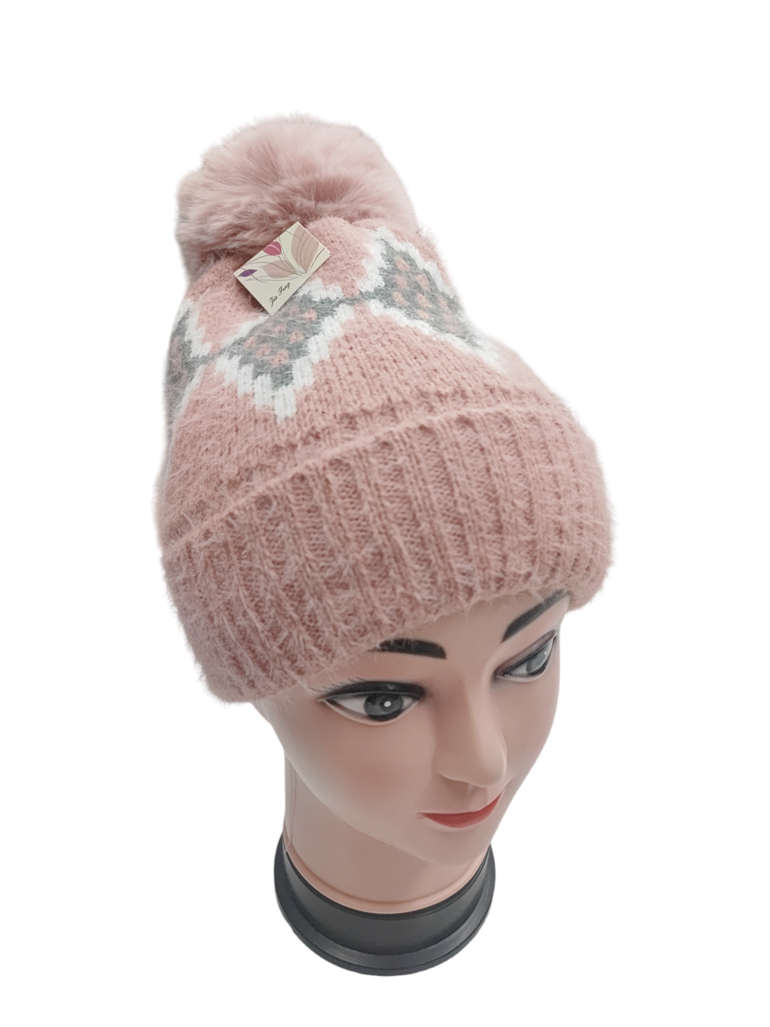 Bonnet Femme fourré pompon   (x12) #2