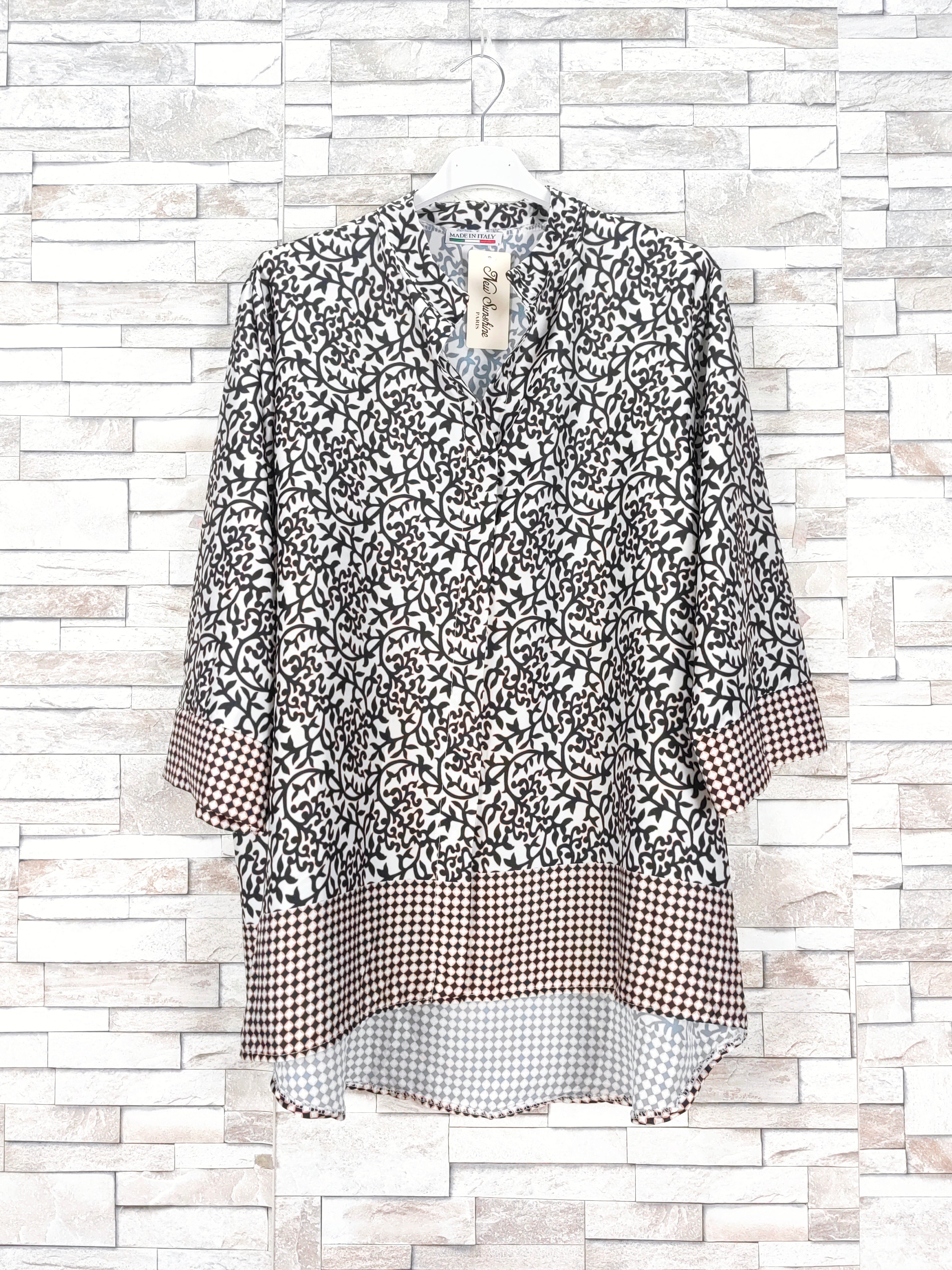 Blouse oversize en satin imprimé