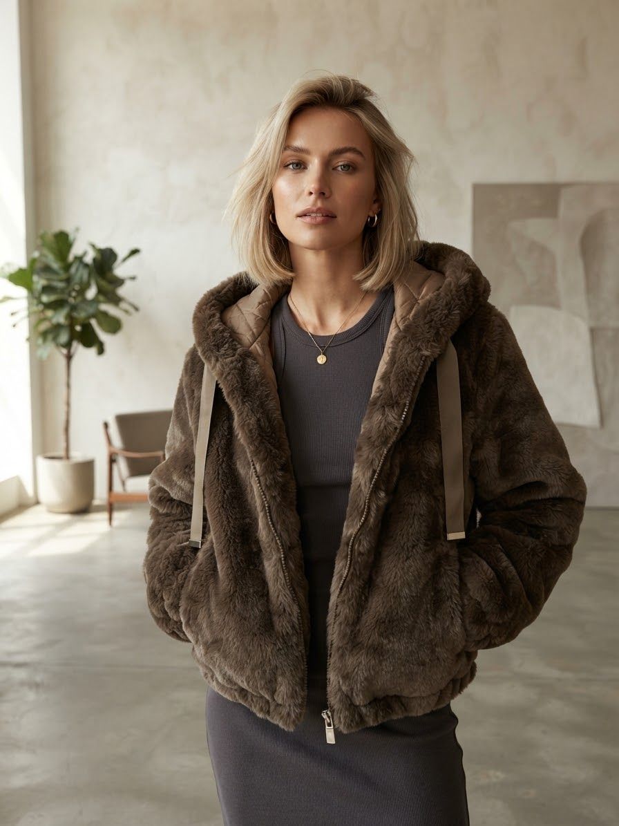 Veste Courte Fausse Fourrure (x5)