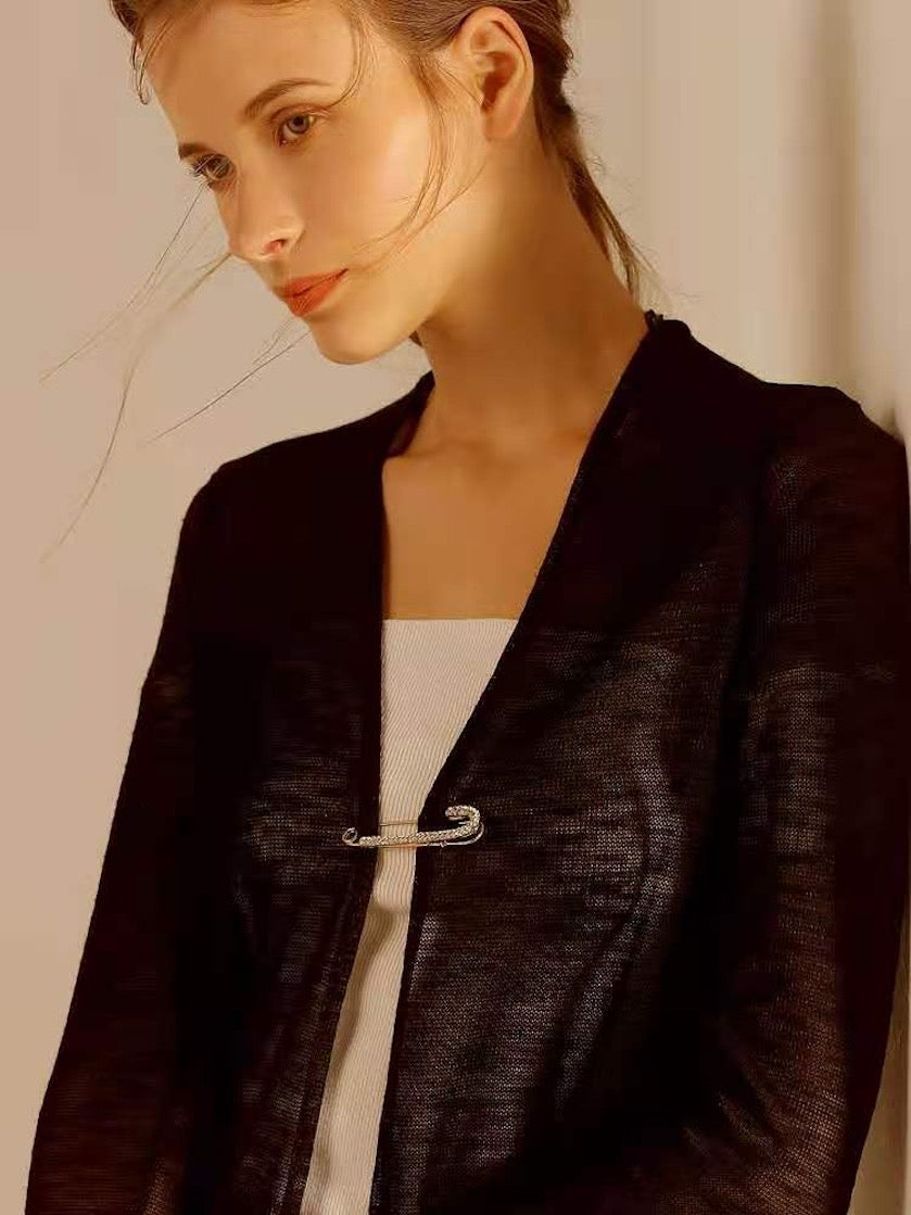 Broche epingle coeur #CZB9-12 (x6)