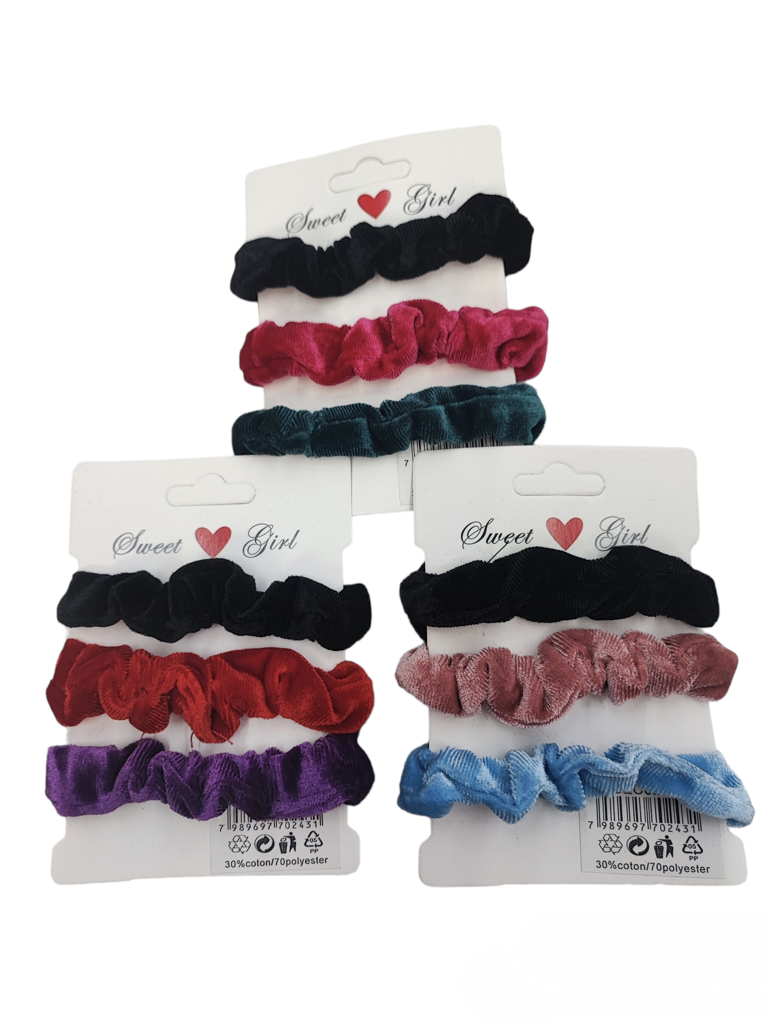 Chouchou Scrunchie  élastique froufrou    (x12)#3