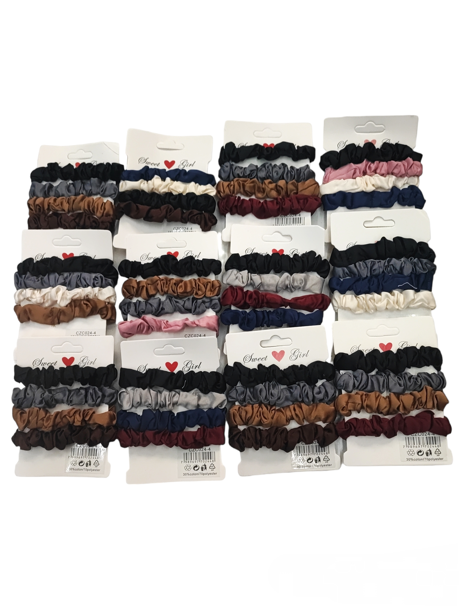 Chouchou Scrunchie  élastique froufrou  (x12)#4