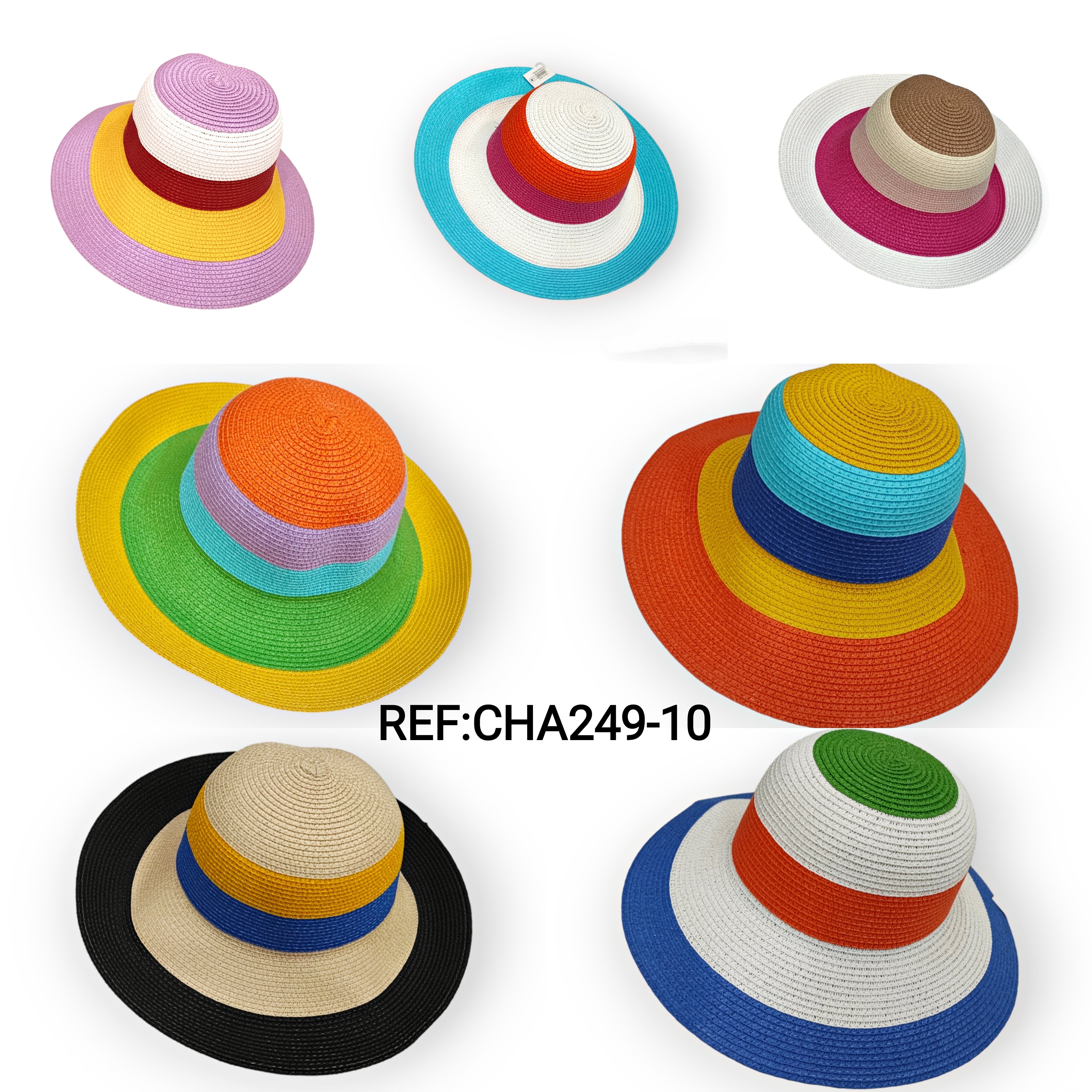 Chapeau paille Multi-Colorie (x12)#10