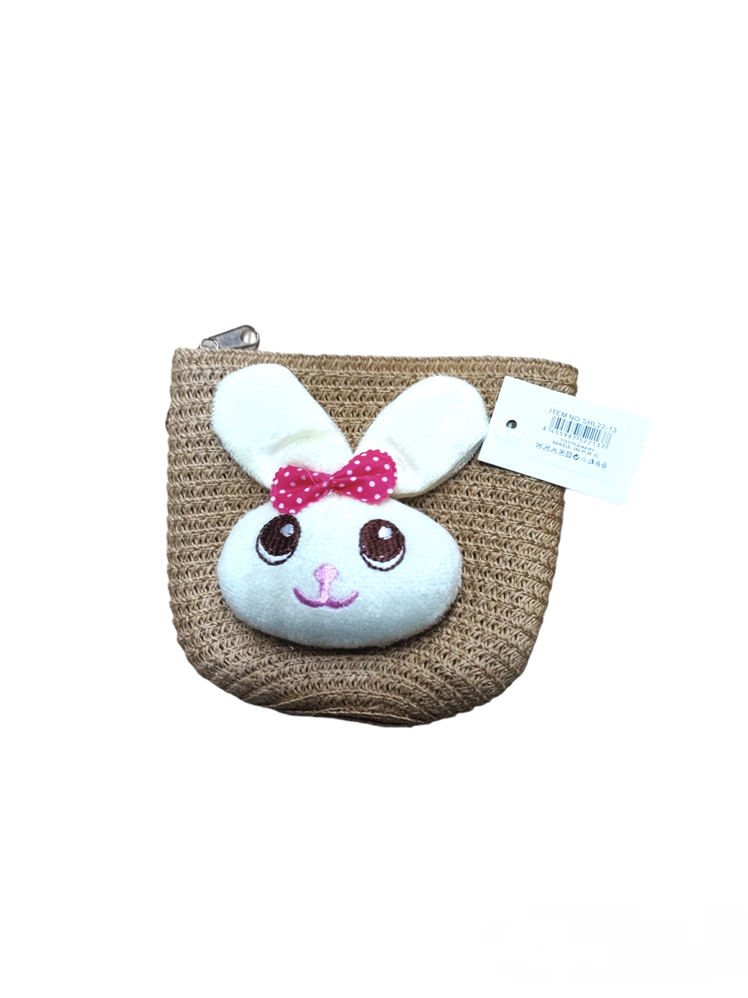 Sac mini paille fille motif lapin (x12)#13