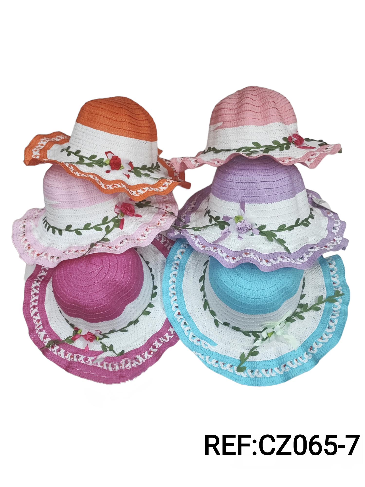 Chapeaux  enfant  motif fleurs (x12)
