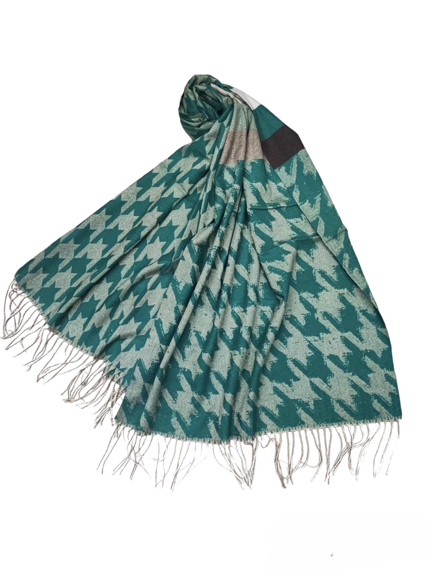 Écharpe châle motif
Fil d'or pied de poule (x6)#8