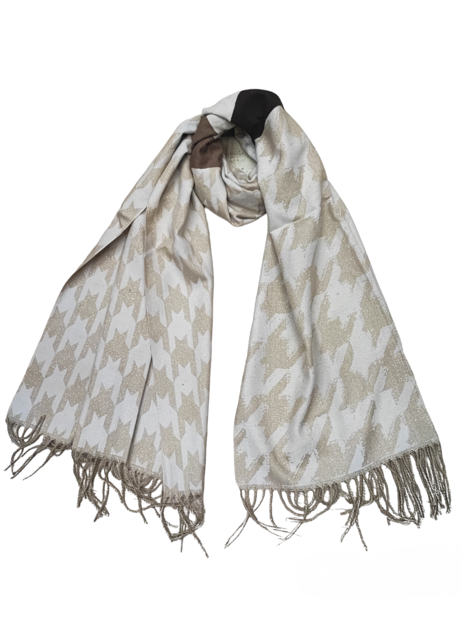 Écharpe châle motif
Fil d'or pied de poule (x6)#8