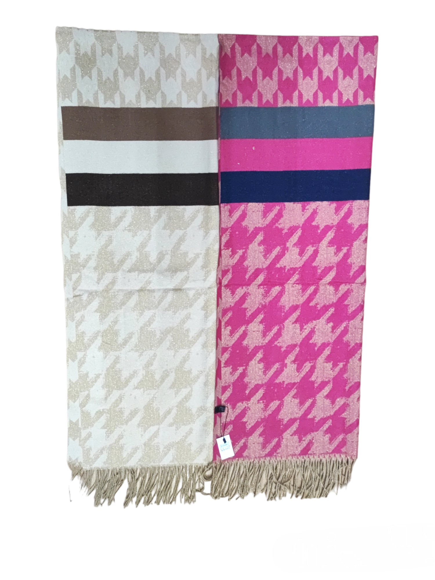 Écharpe châle motif
Fil d'or pied de poule (x6)#8