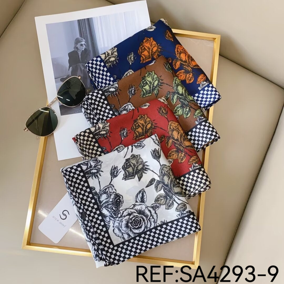 Foulard Carré En Soie – Multicolore – Femme – Neuf Sans étiquette