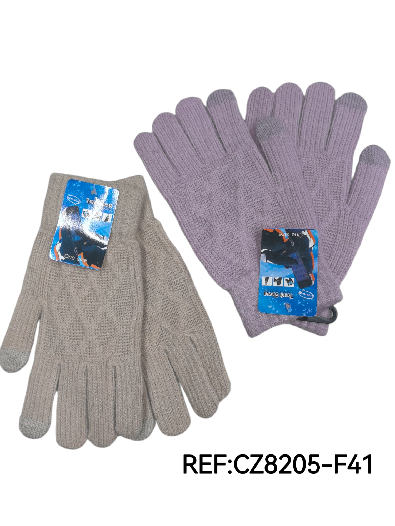 Gants femme tricotés tactiles (x12) F41