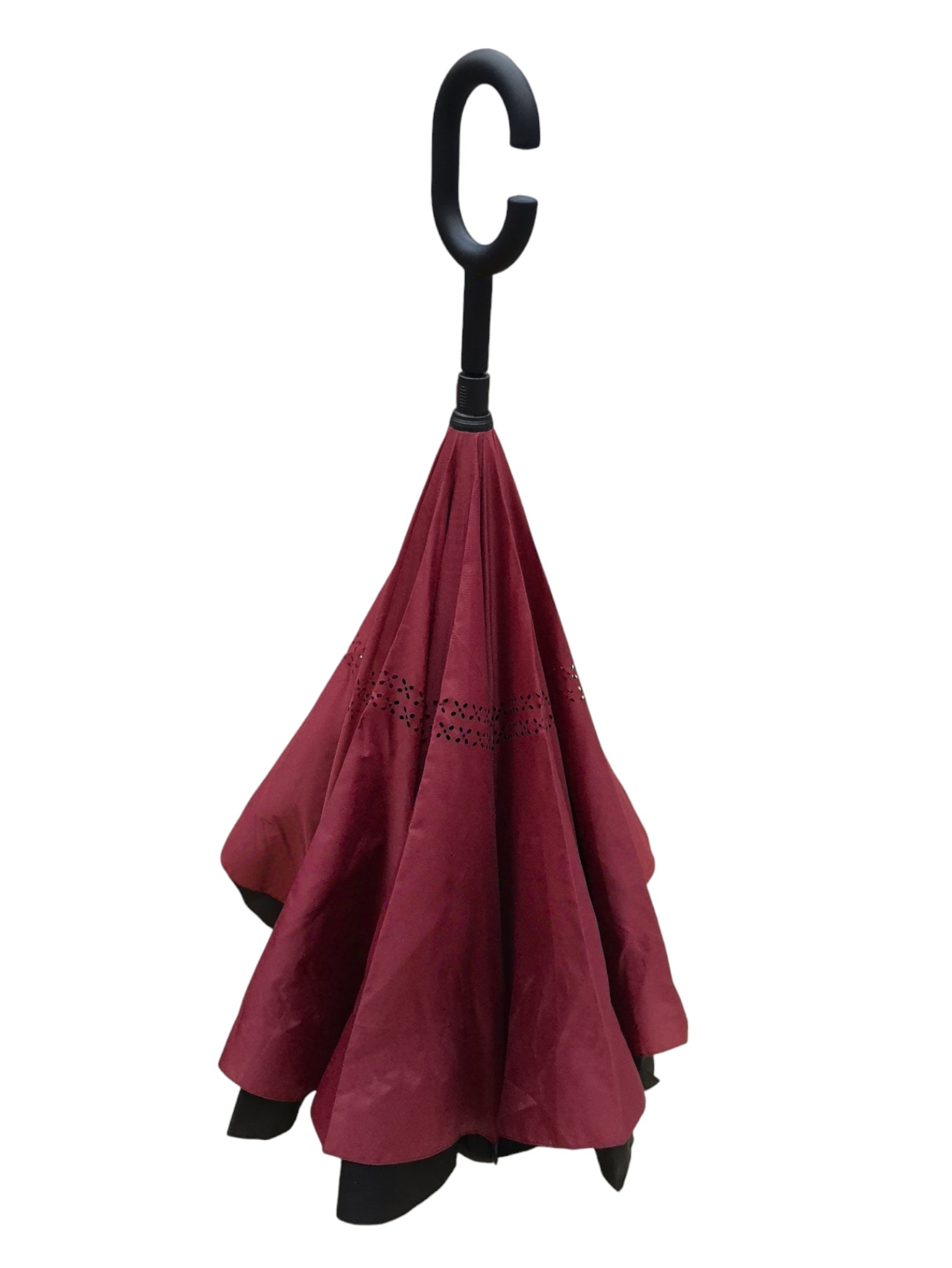 LOT DE 10 - Parapluie inversé en forme de C de couleur unie