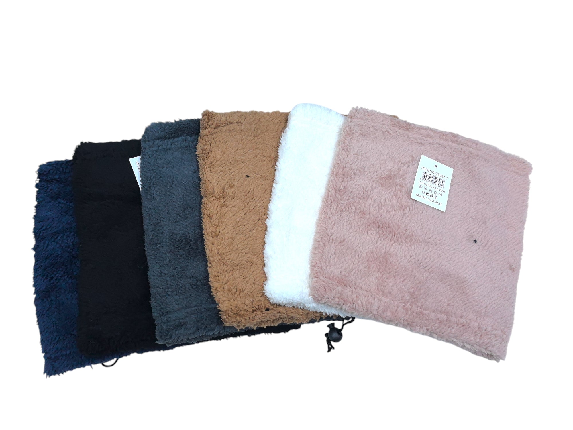 Snood 2-en-1 tour de cou bonnet HOMME-FEMME moumoute (x12)