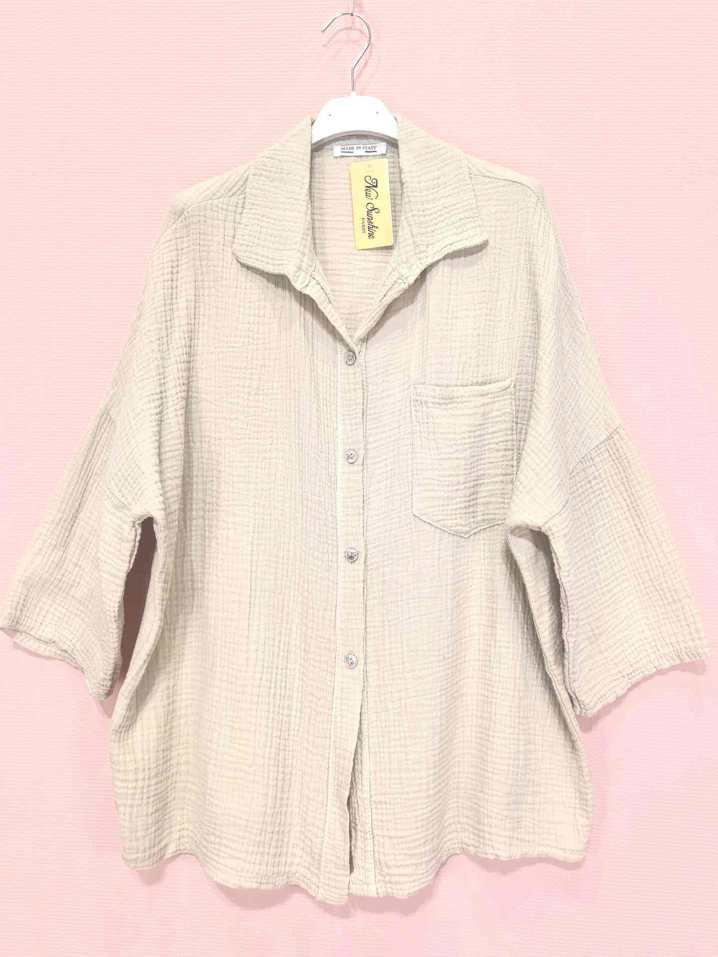 Chemise En Gaze De Cotton
Manches Trois Quarts (X6)