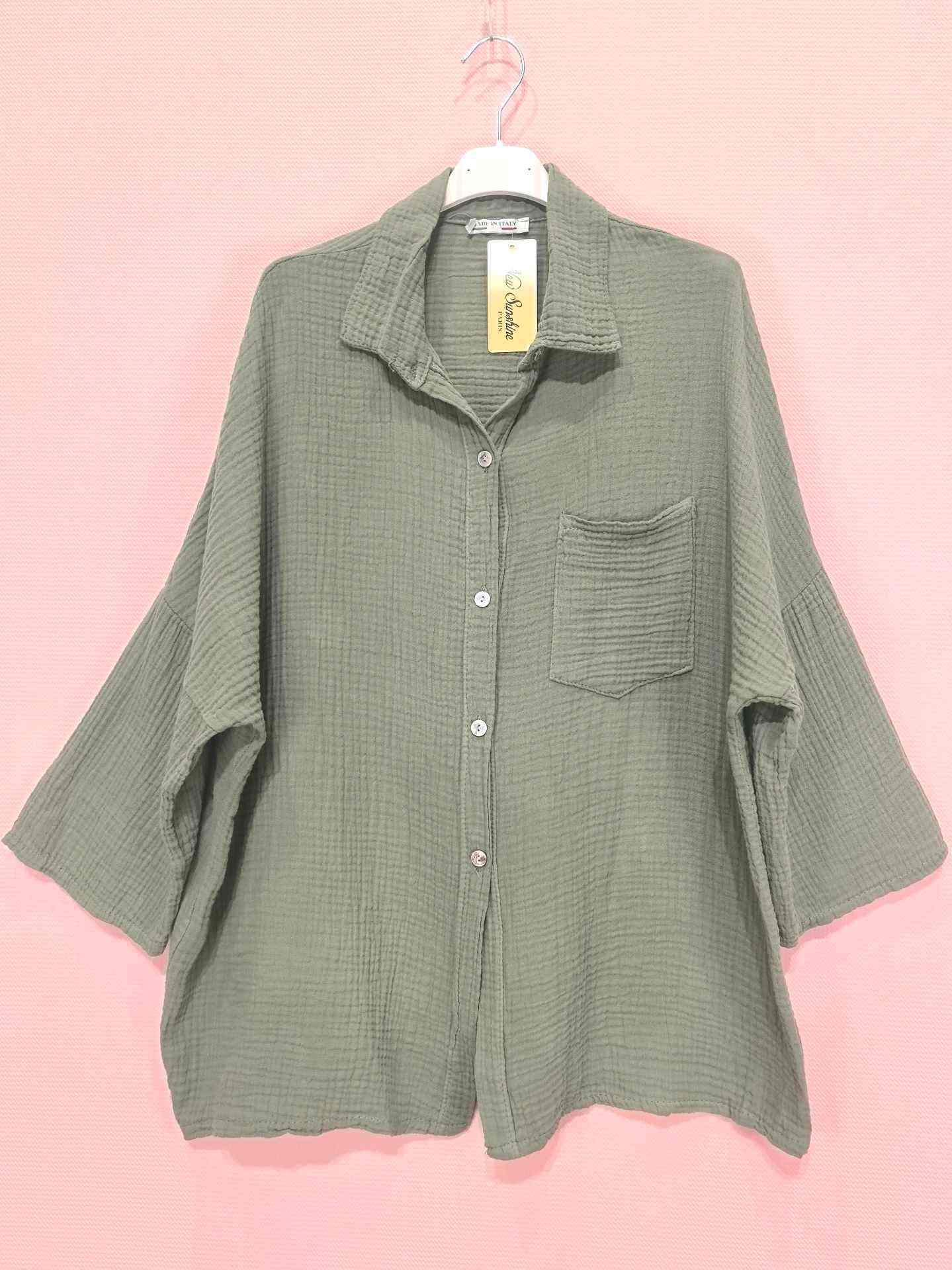 Chemise En Gaze De Cotton
Manches Trois Quarts (X6)