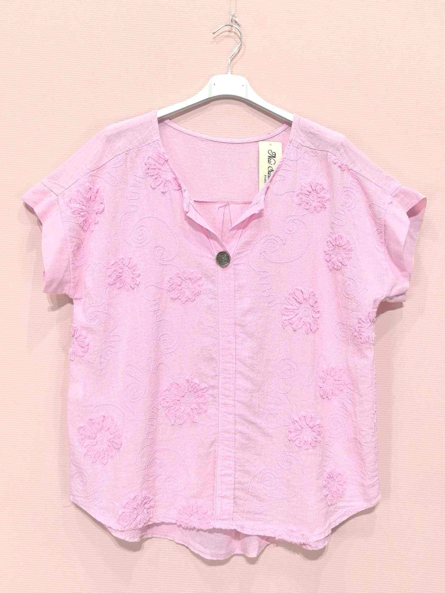 Blouse en coton avec broderie florake (x8)