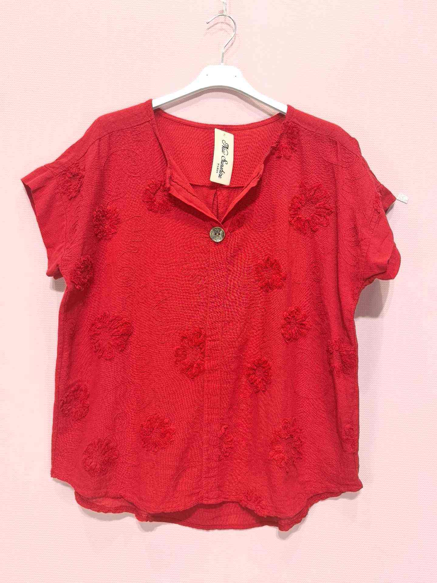 Blouse en coton avec broderie florake (x8)