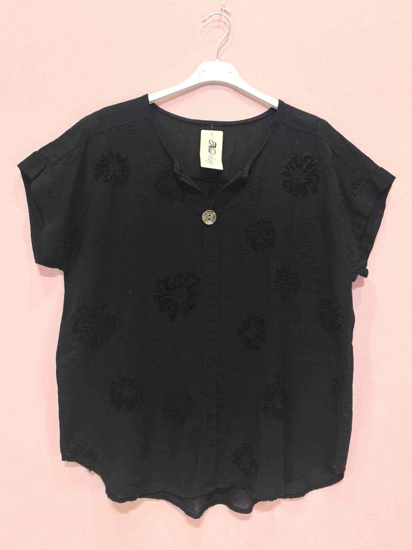 Blouse en coton avec broderie florake (x8)