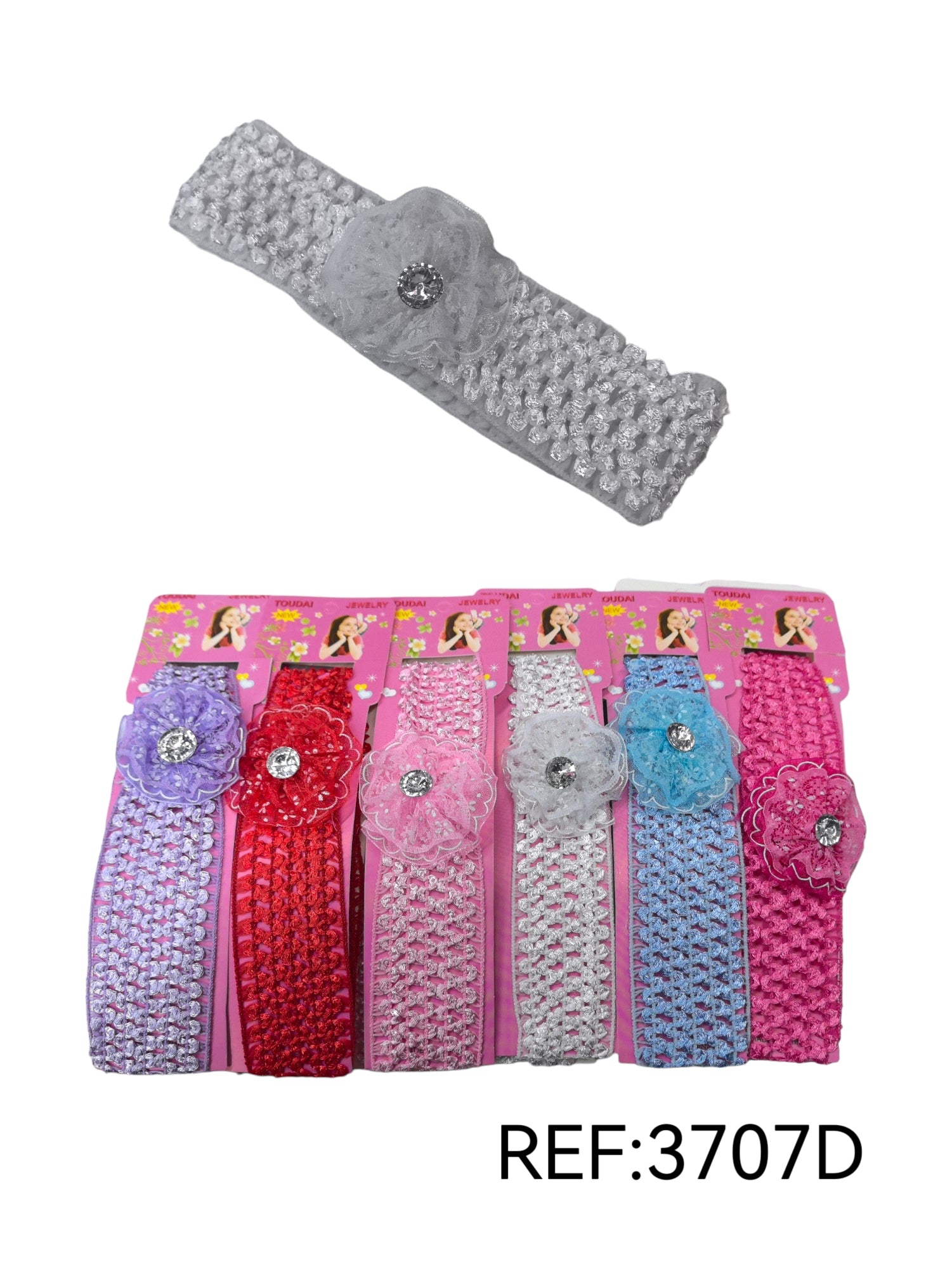 Bandeau enfant motif fleur dentelle (x12)#D