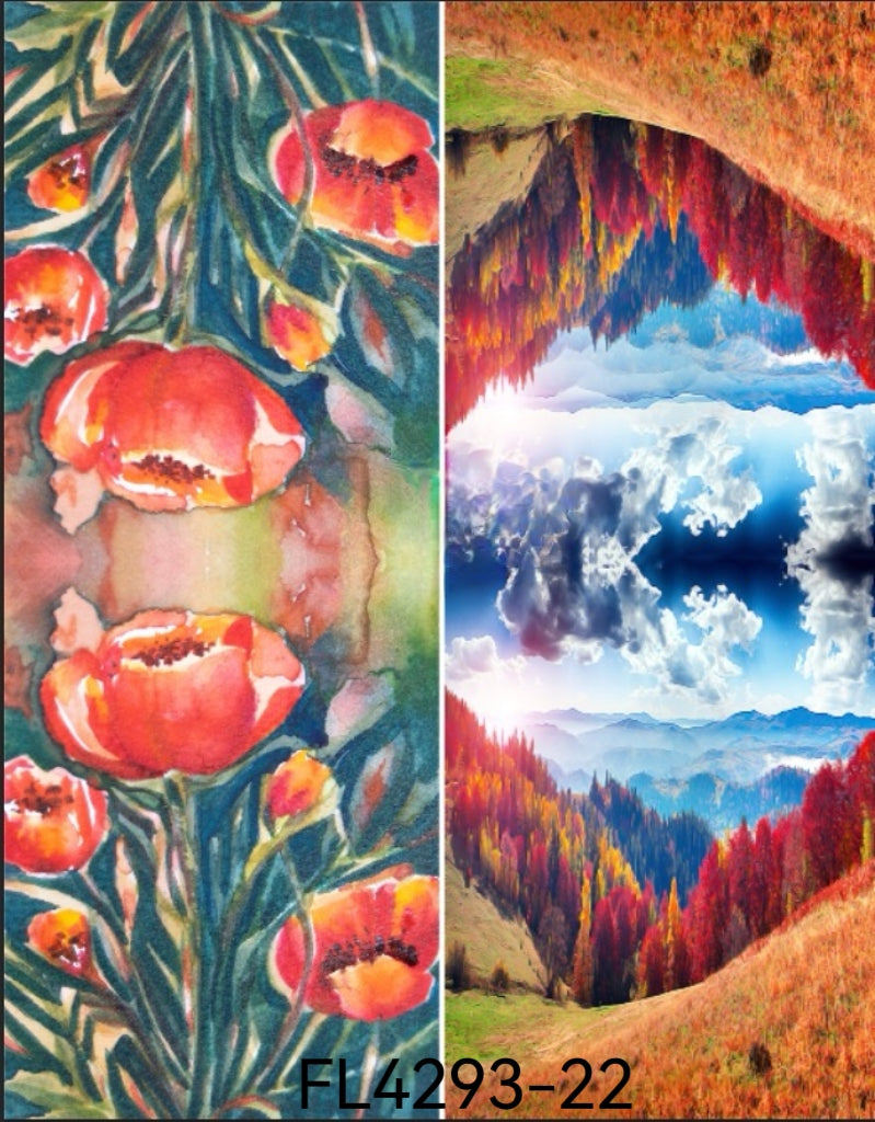 Foulards châle peinture à l'huile double face (x4)#22