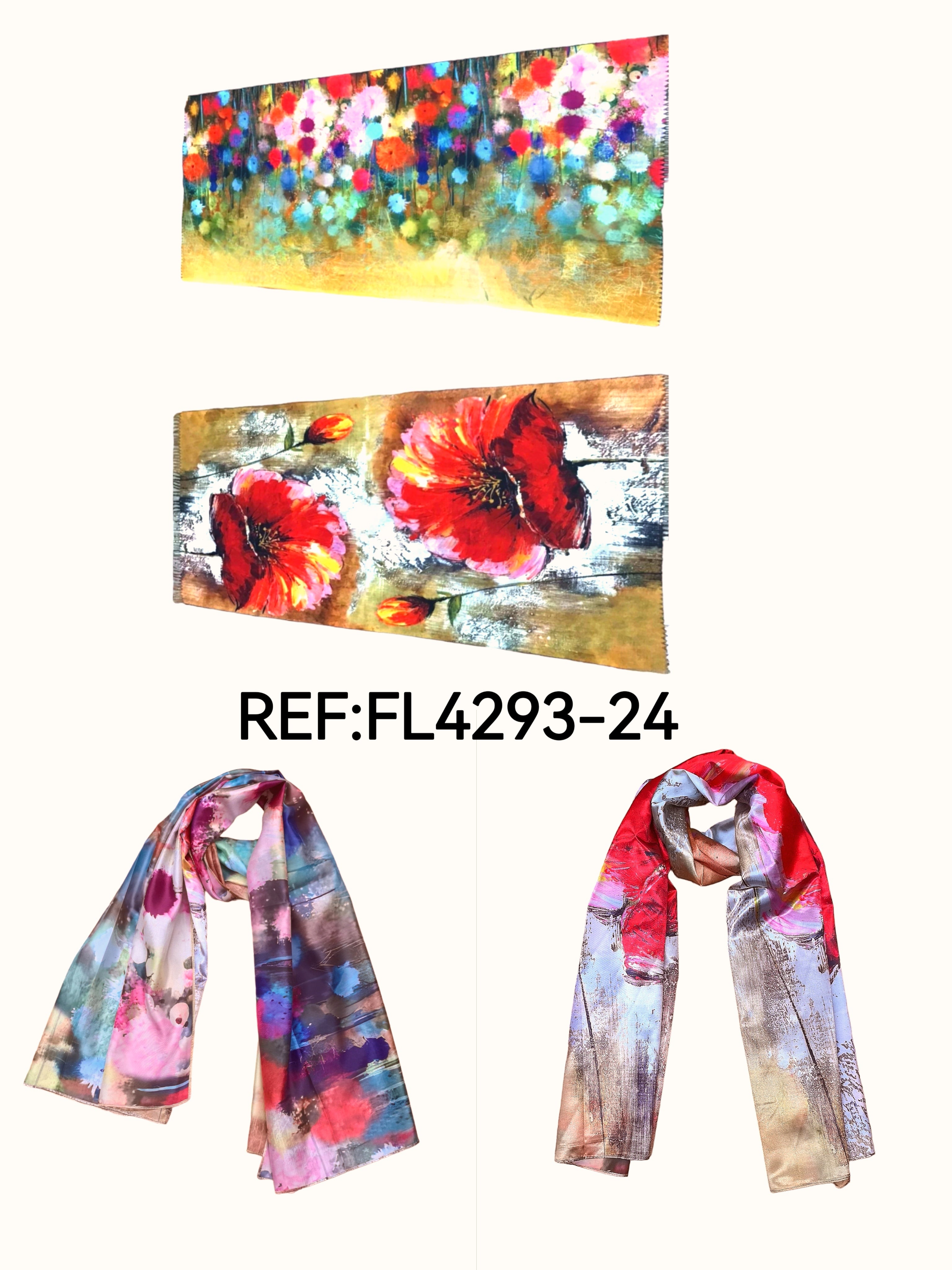 Foulards châle peinture à l'huile double face (x4)#24