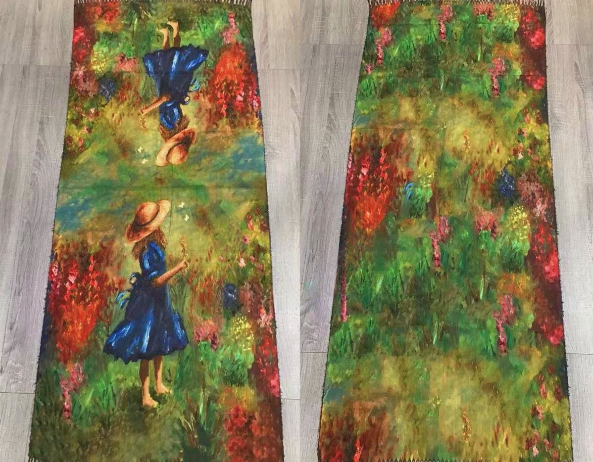 Foulards châle peinture à l'huile double face (x4)#25