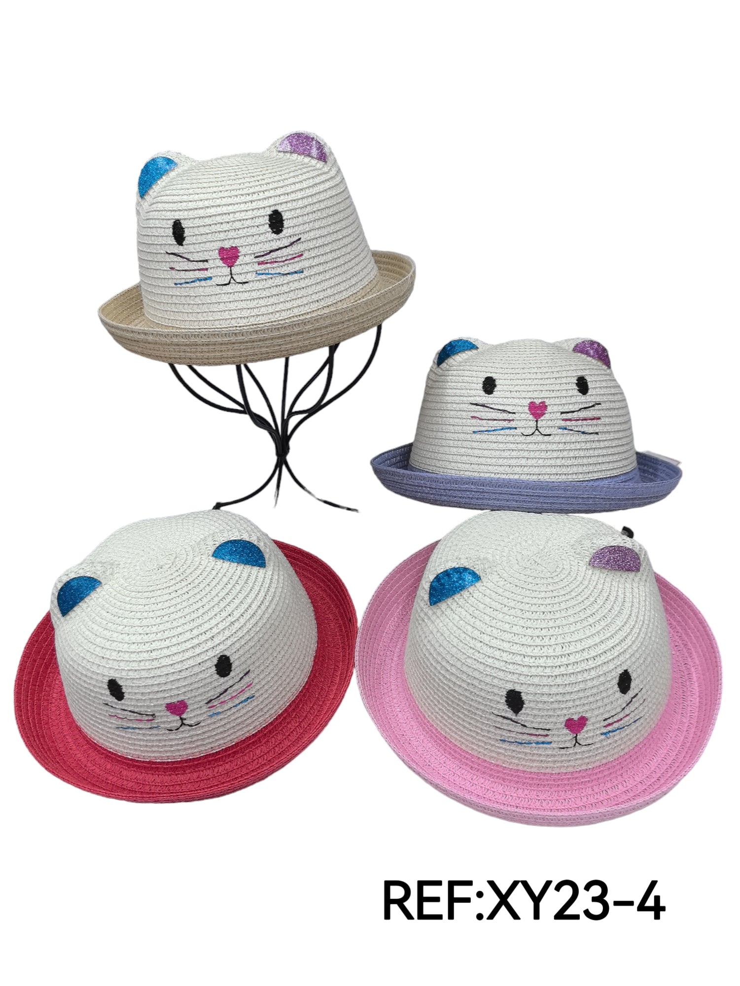 Chapeau enfant décor tête de chat (x12)#4