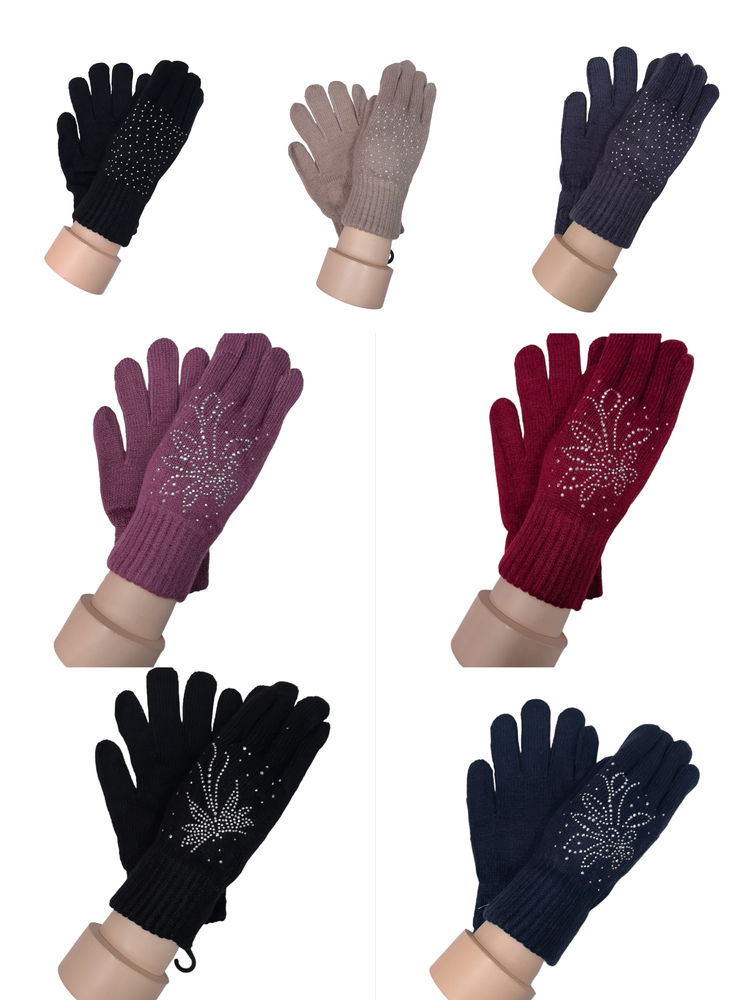 Gants femme strass (x12)F30