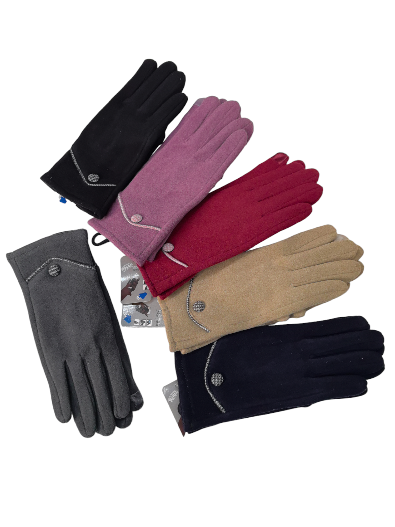 Gants Femme tactiles motif boutons (x12)#23