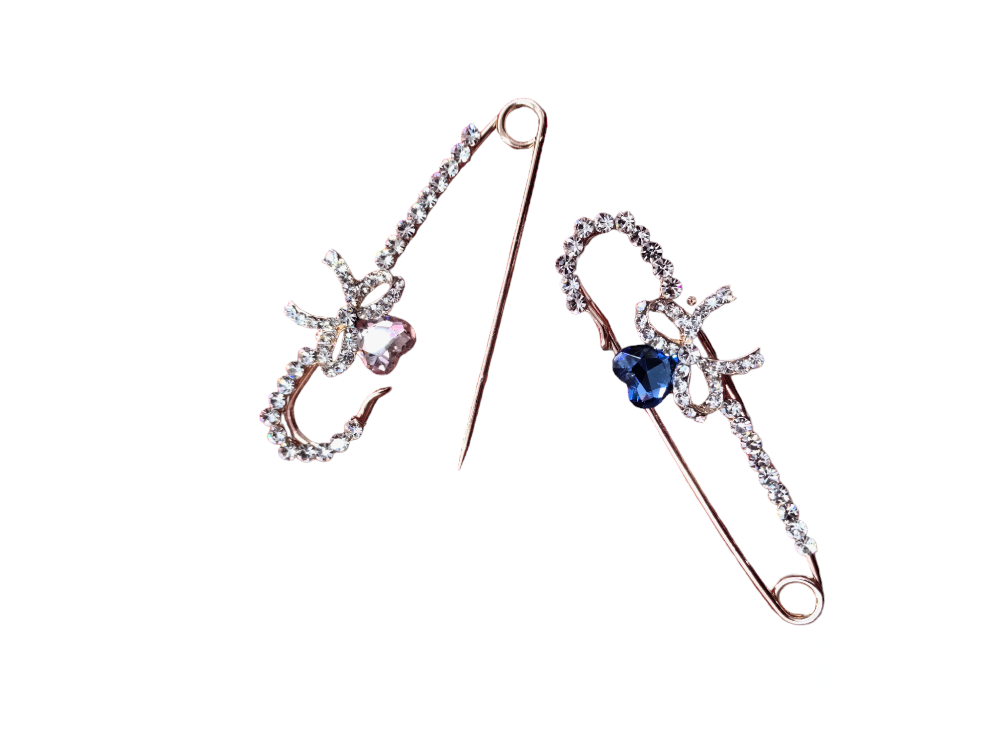 Broche epingle coeur noeud papillon#CZB9-11 (x6)