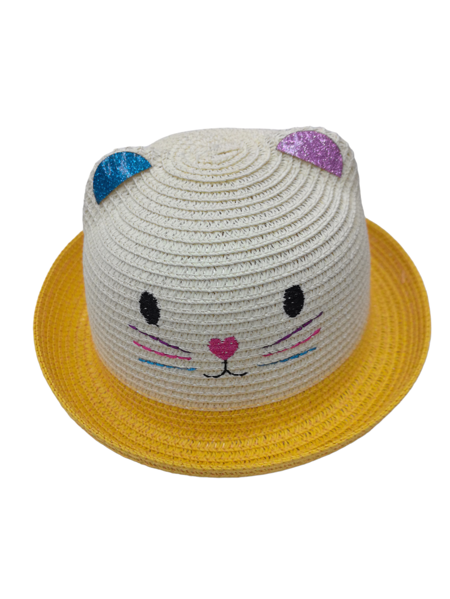 Chapeau enfant décor tête de chat (x12)