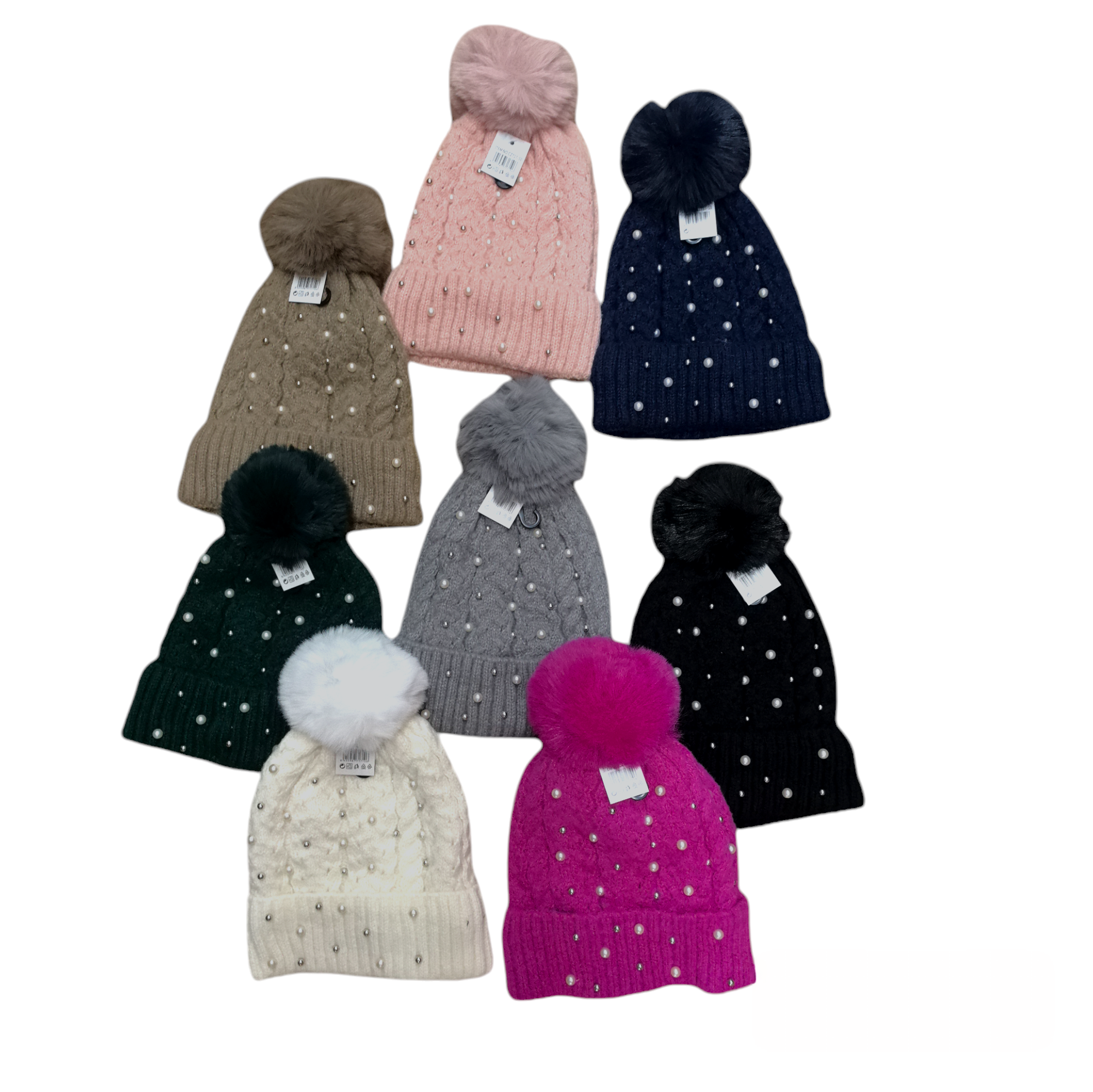 bonnet femme tricoté perle(x12)#10
