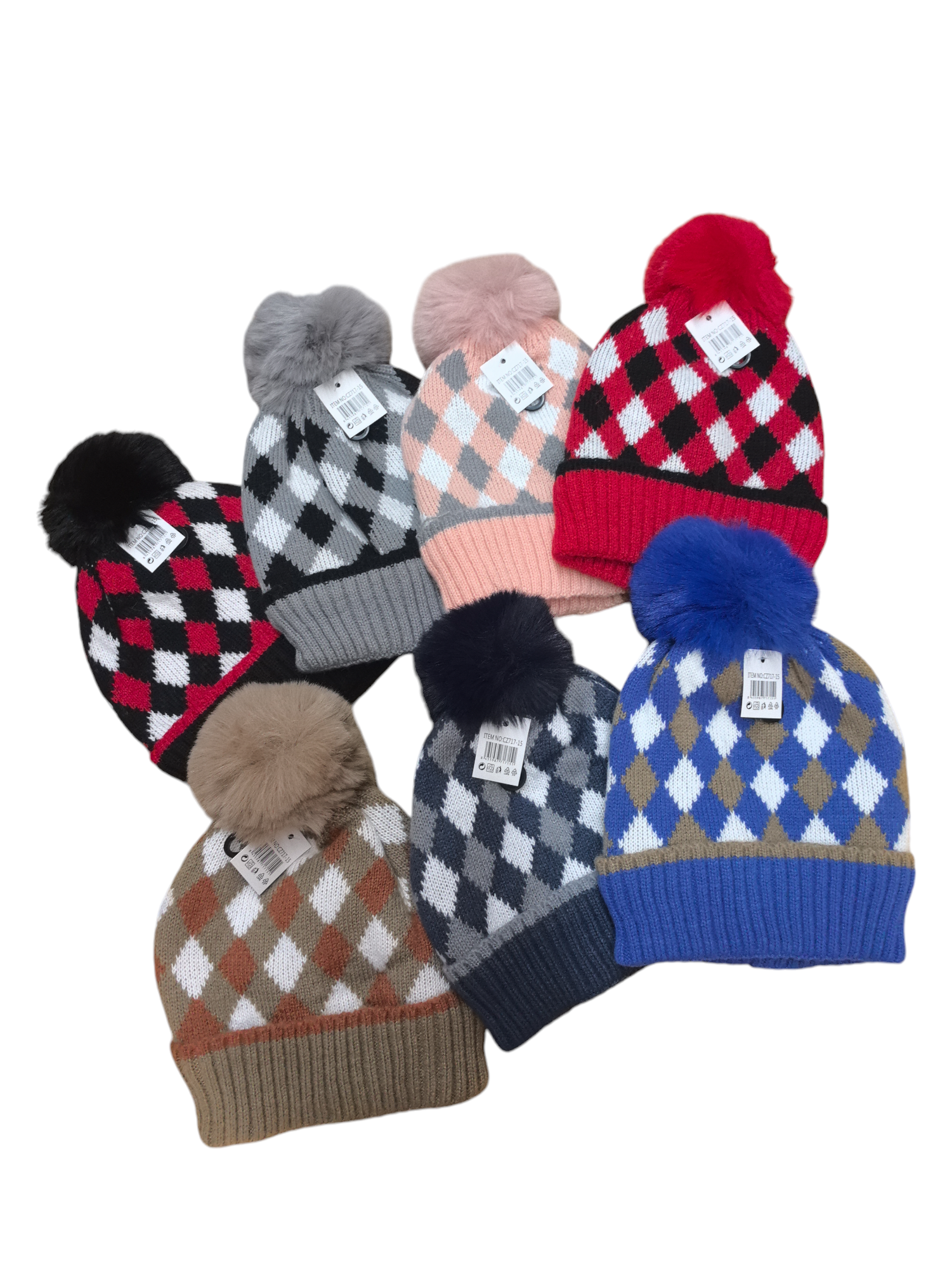 Bonnet enfant fourré pompon (x12) #15