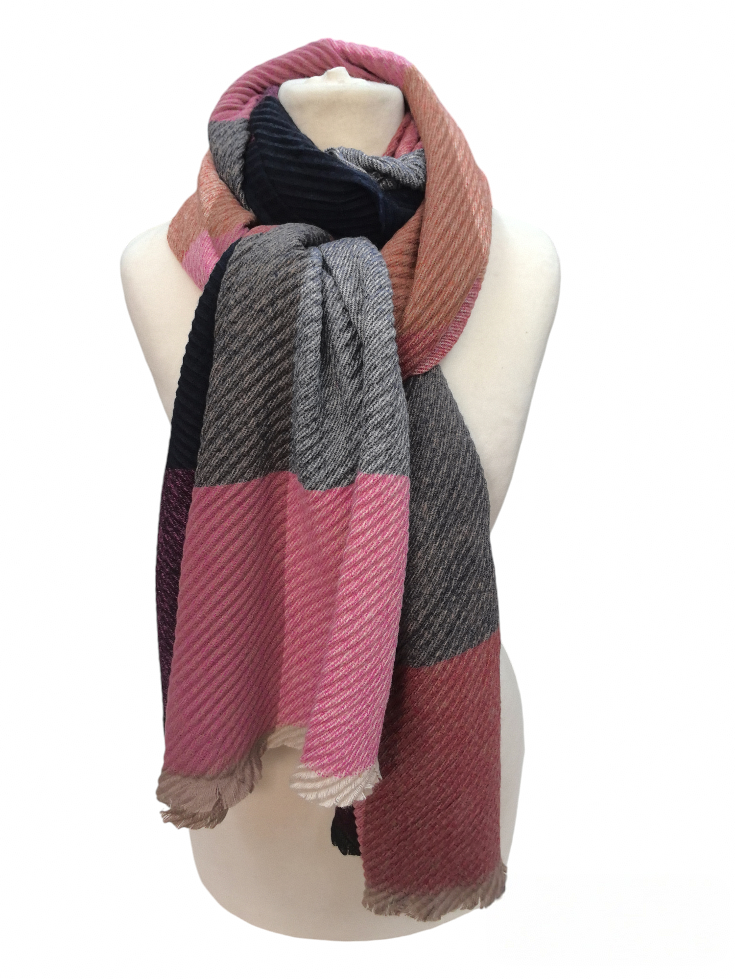 Écharpe châle motif  carreaux (x4)#2