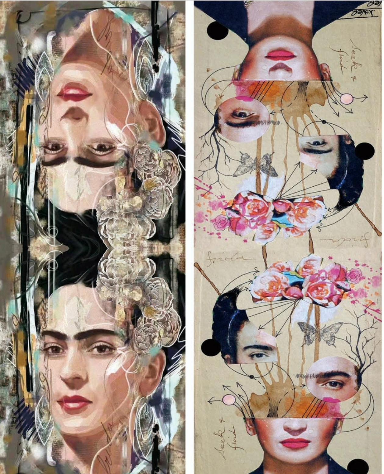 Foulards châle peinture à l'huile double face motif mélange(x16)#