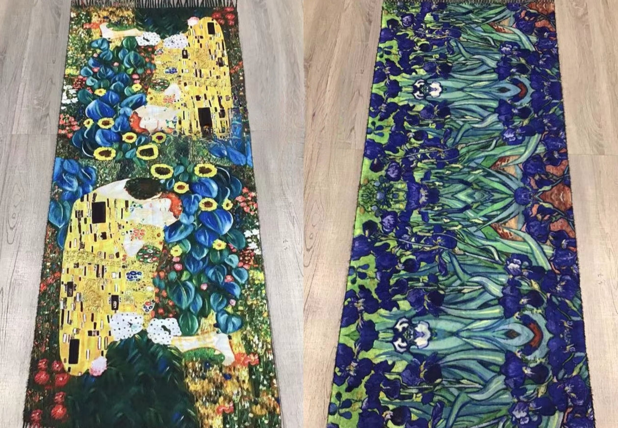 Foulards châle peinture à l'huile double face motif mélange(x16)#